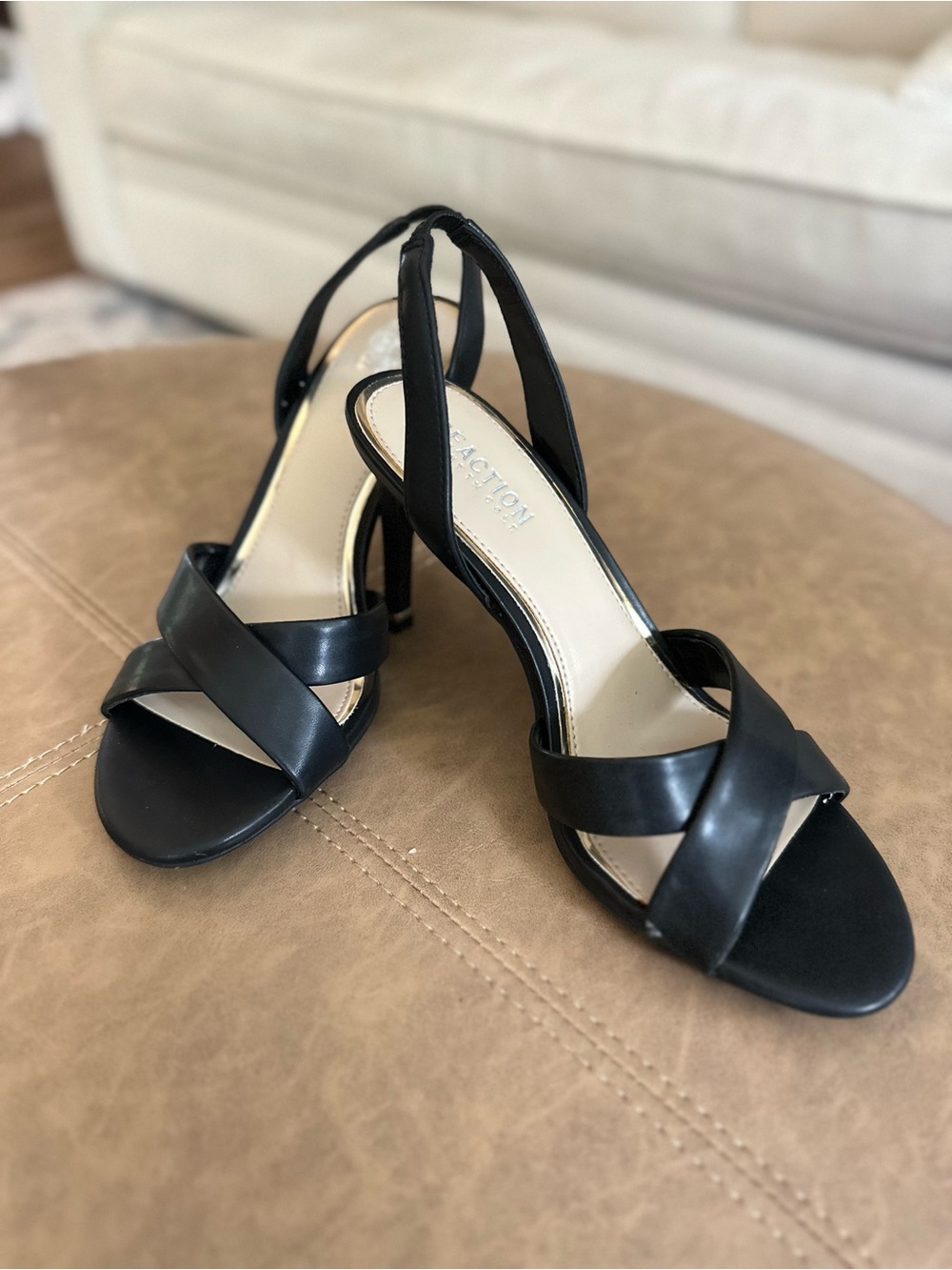 Reaction Kenneth Cole Leather Crisscross Slingback Heels